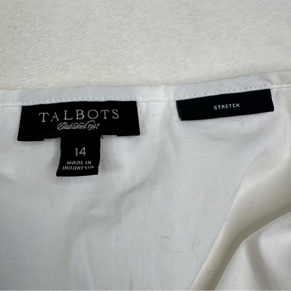 Talbots White Tank Top Women’s Size 14 Casual Vacation Summer Stretch - Picture 6 of 7